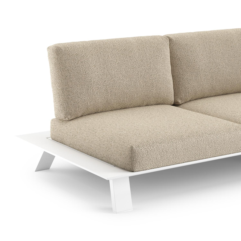 Cesano loungebank in wit aluminium met bora forest all weather Cosytica kussen