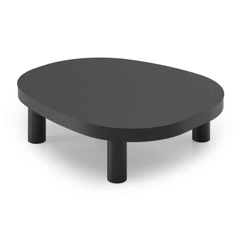 Table basse Donato en aluminium noir - Lg. 91 x Lrg. 76 x Haut. 25 cm