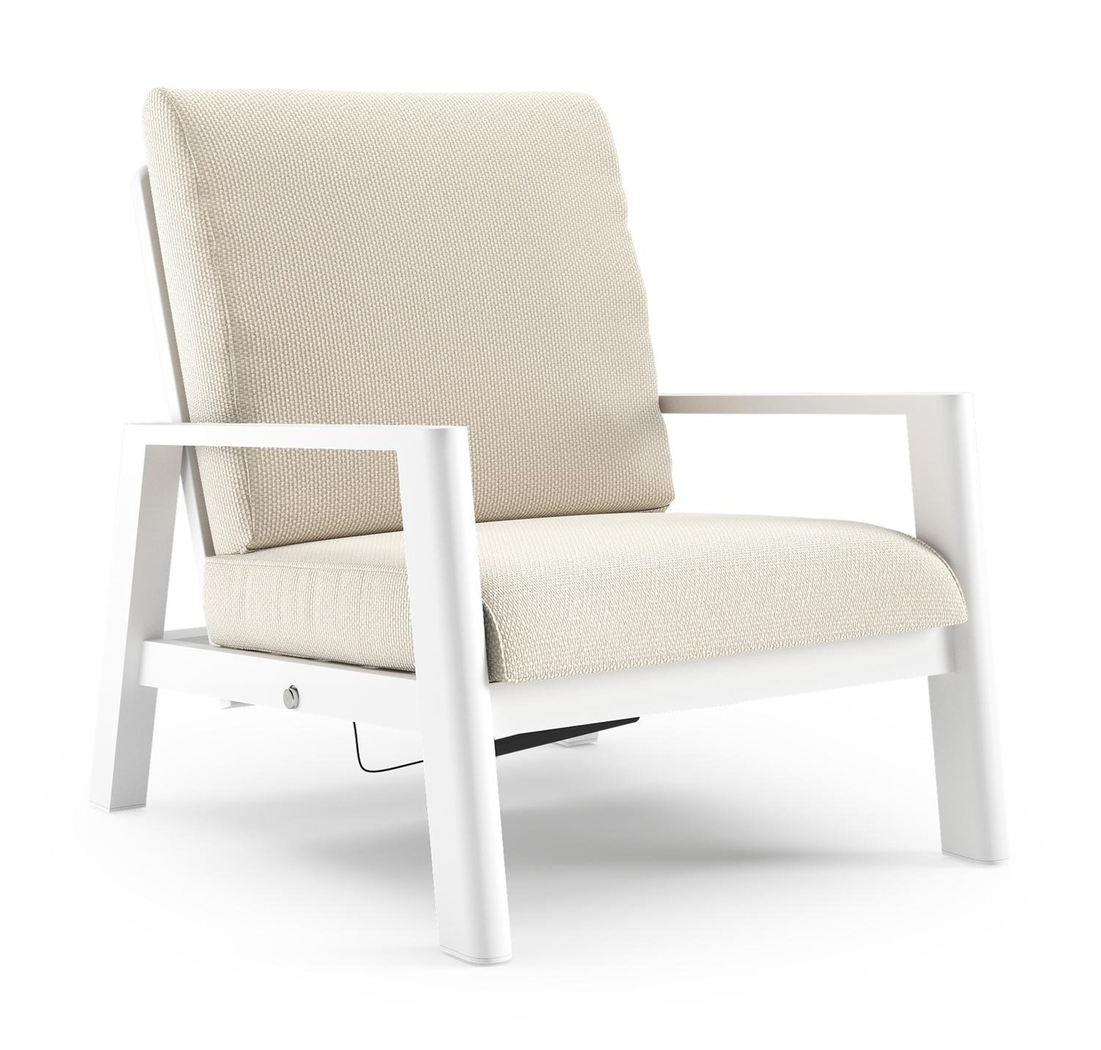 Cirello loungestoel in wit aluminium met althea off white all weather cosytica kussen