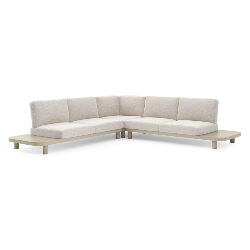 Donato loungehoek in beige aluminium met tundra sand all weather sunbrella® luxe kussen