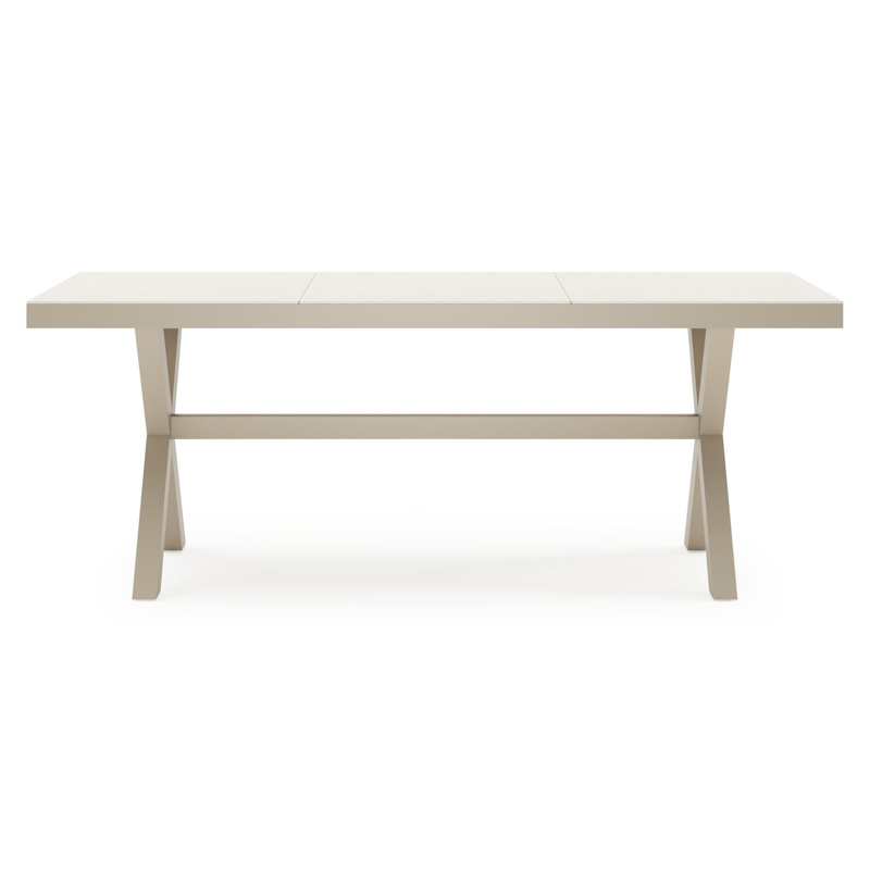 Bahia tuintafel rechthoekig in beige aluminium en sintered stone beige - L 200 x B 92 x H 75 cm