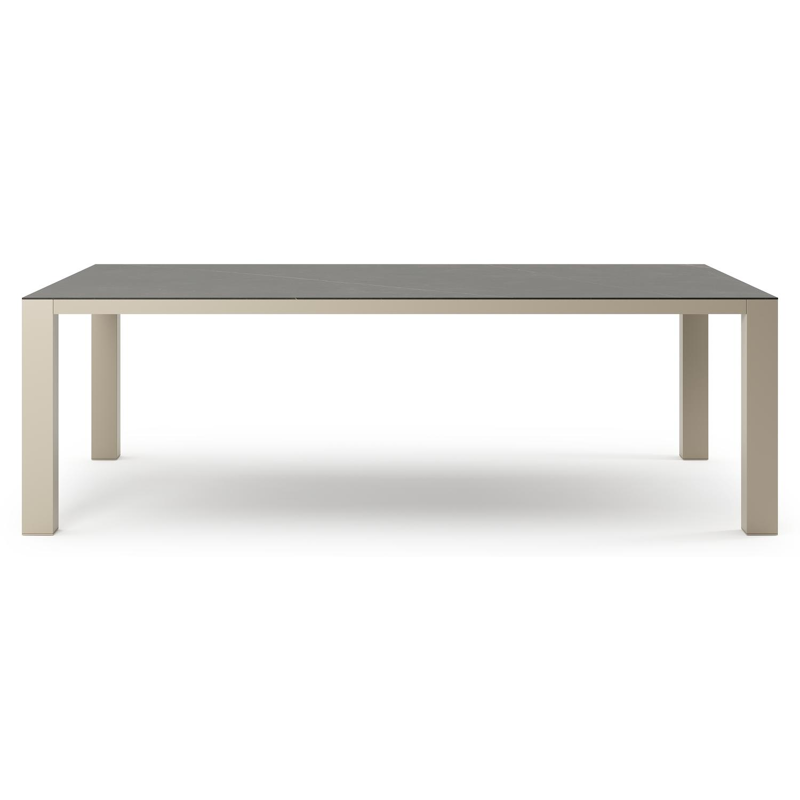 Nano XL tuintafel rechthoekig in beige aluminium en volkeramiek Calatorao - L 240 x B 148 x H 75 cm