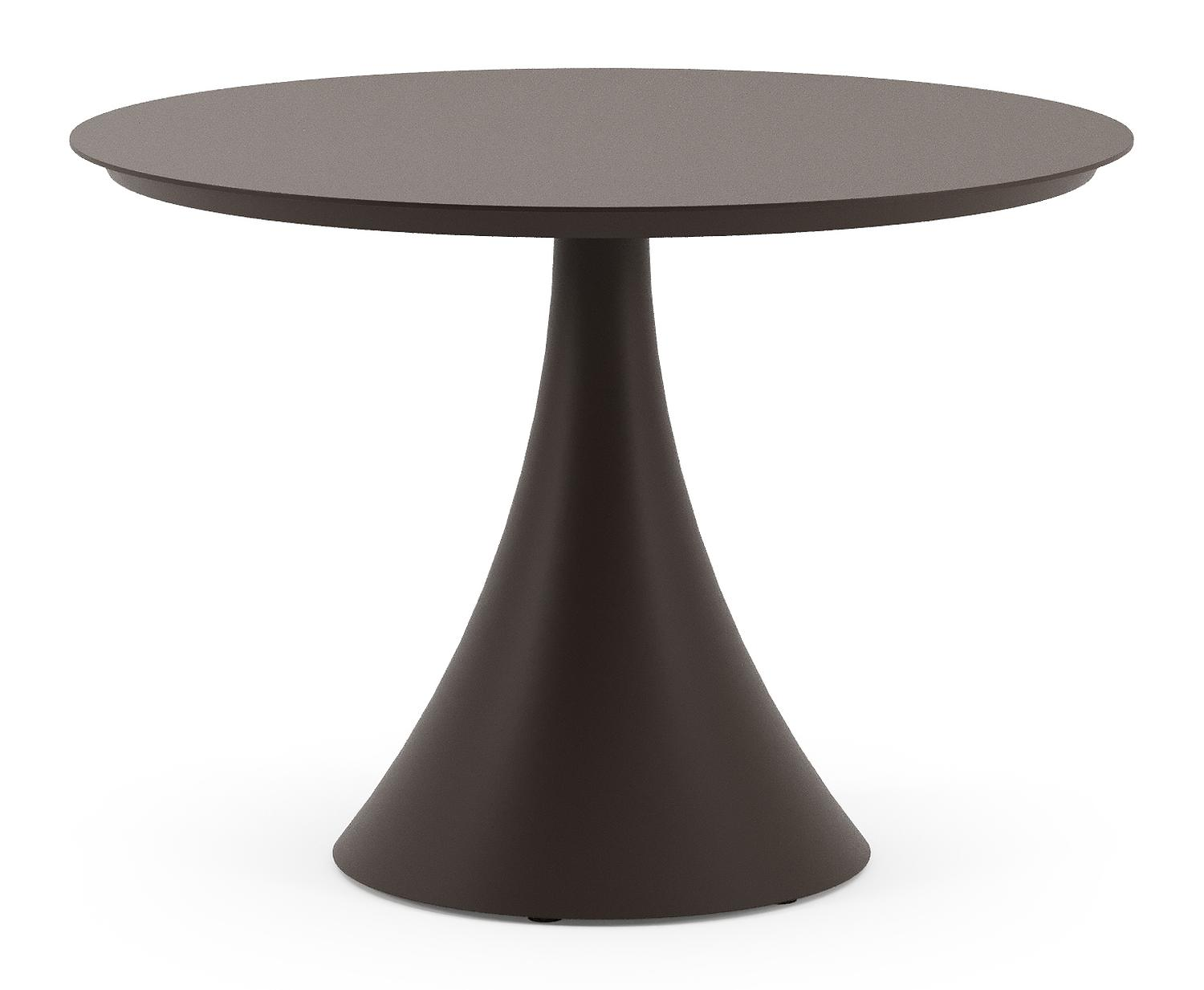 Fano tuintafel rond in donkerbruin aluminium - Dia. 110 x H 75 cm