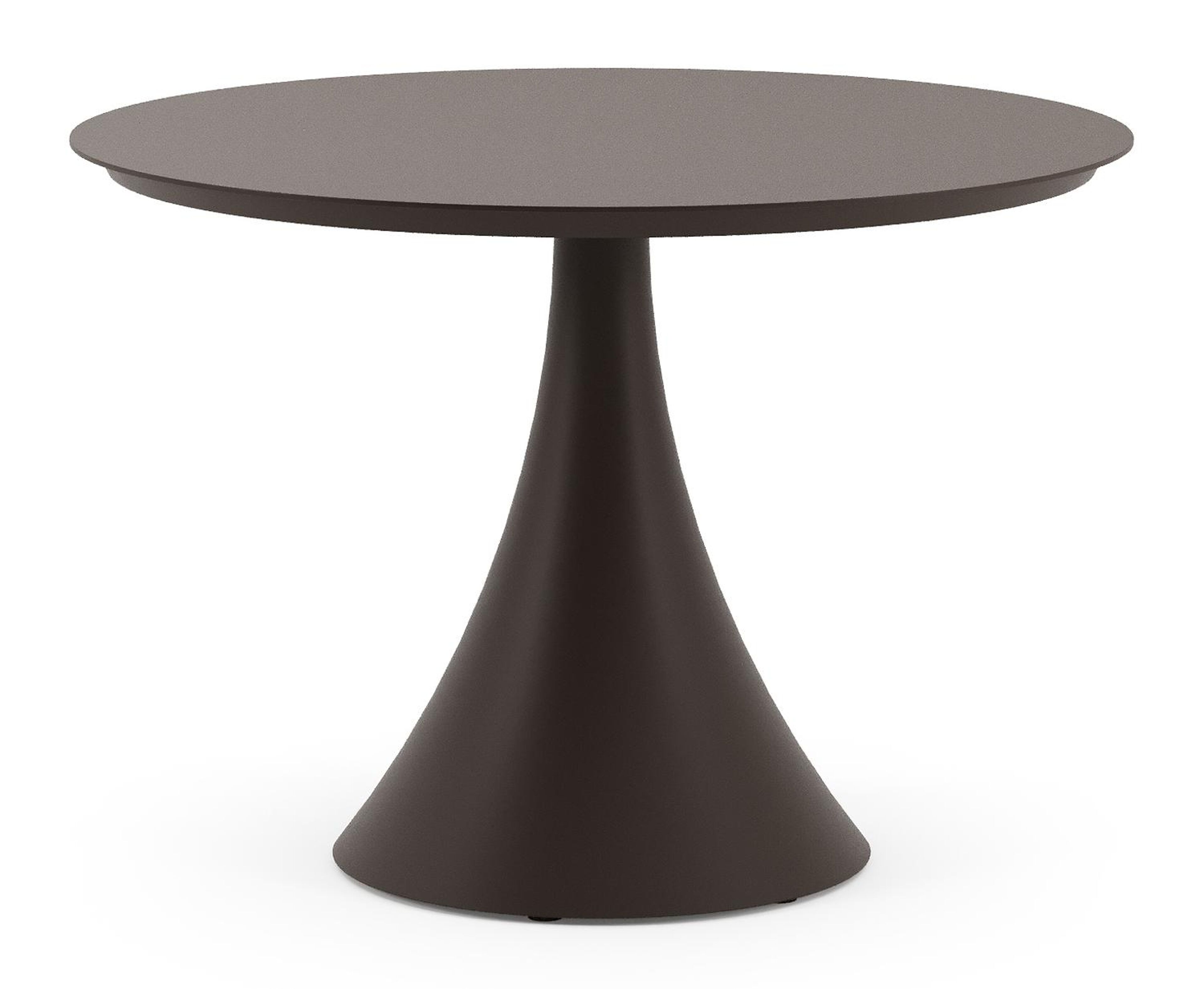 Fano tuintafel rond in donkerbruin aluminium - Dia. 110 x H 75 cm