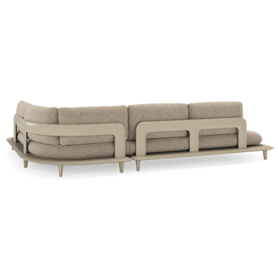 Bomero loungehoek in beige aluminium met bora jungle all weather cosytica kussen