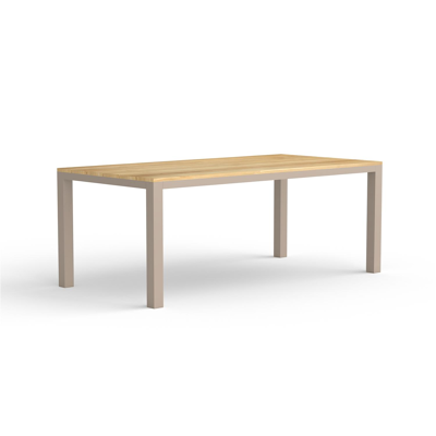 Como tuintafel in aluminium met tafelblad in teak - L 200 x B 100 cm