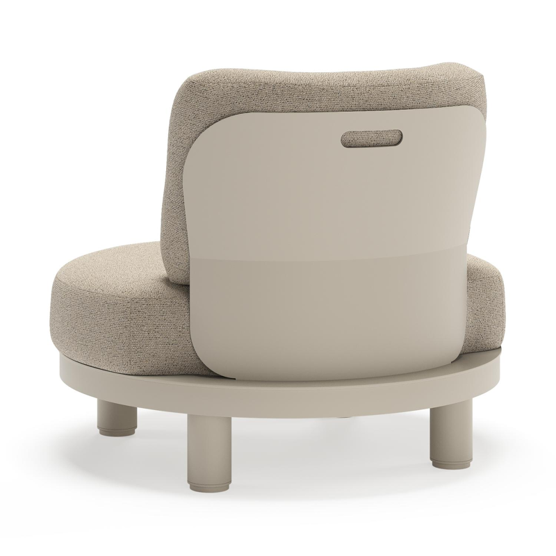 Donato loungestoel in beige aluminium met all weather cosytica Marbella Beige kussen
