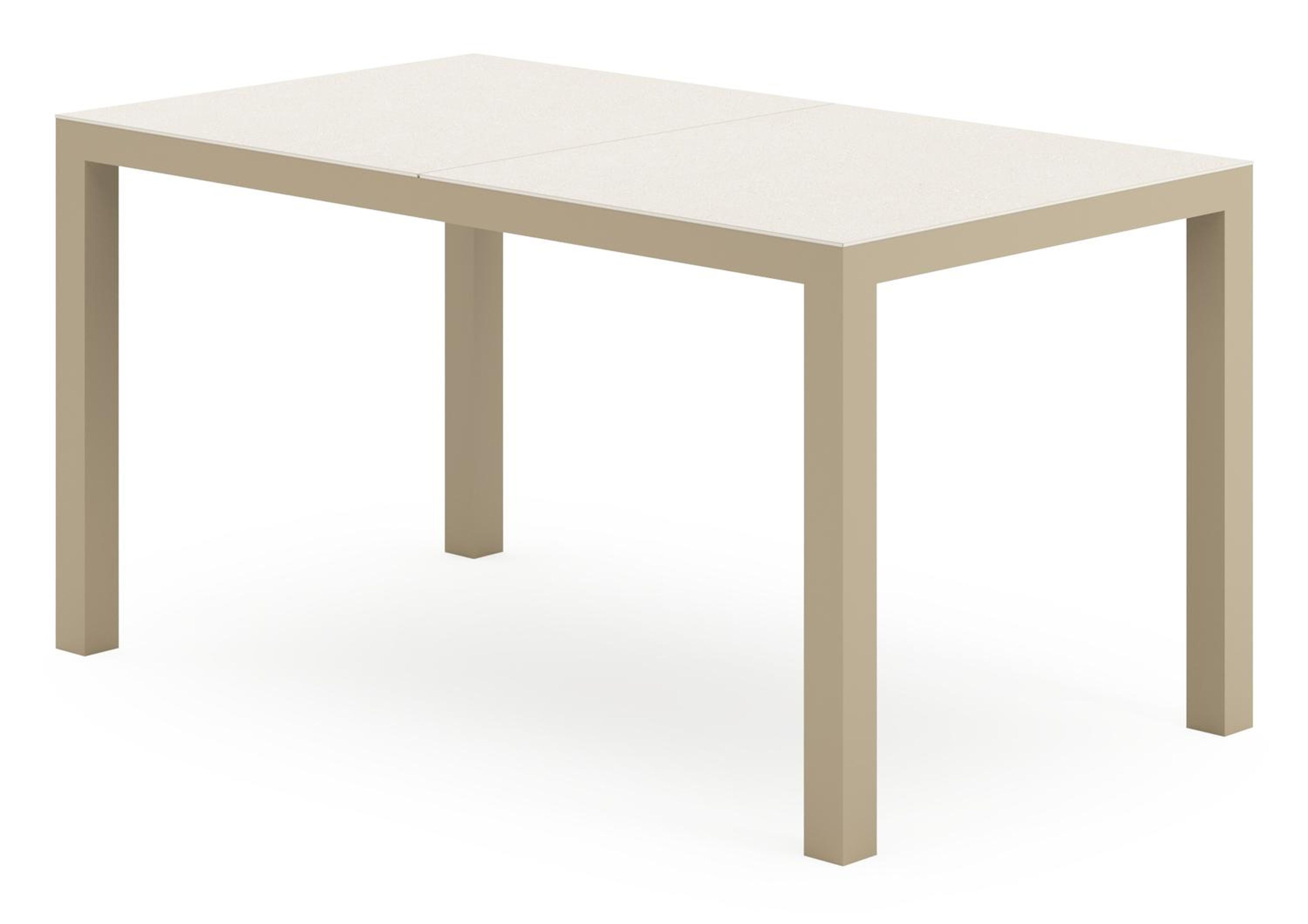 Ensemble de jardin Toma en aluminium beige et sintered stone beige avec 4 chaises de jardin Paco