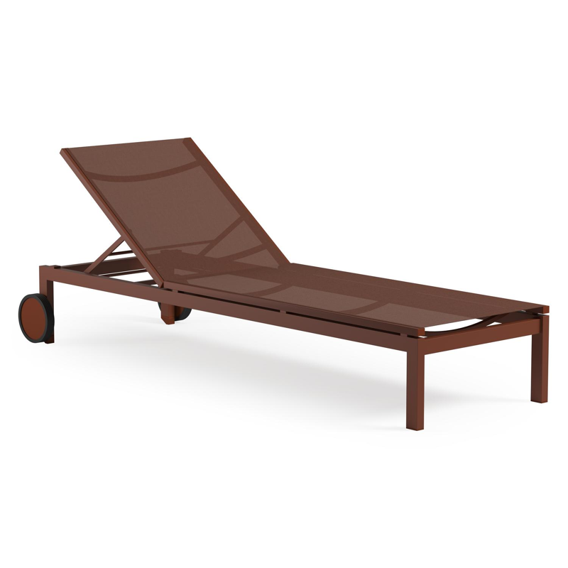 Set van 2 verstelbare Caravelle ligbedden in roestbruin aluminium