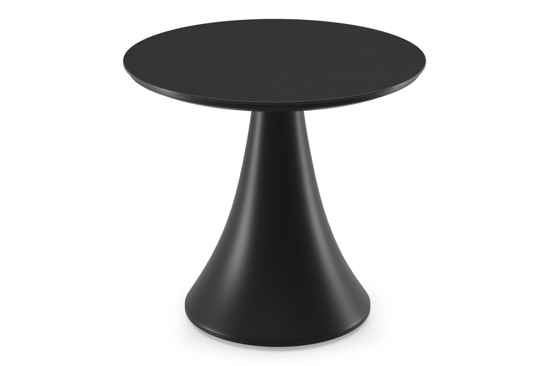 Fano low dining loungetafel in zwart aluminium en volkeramiek nero black - Dia. 65 x H 55 cm