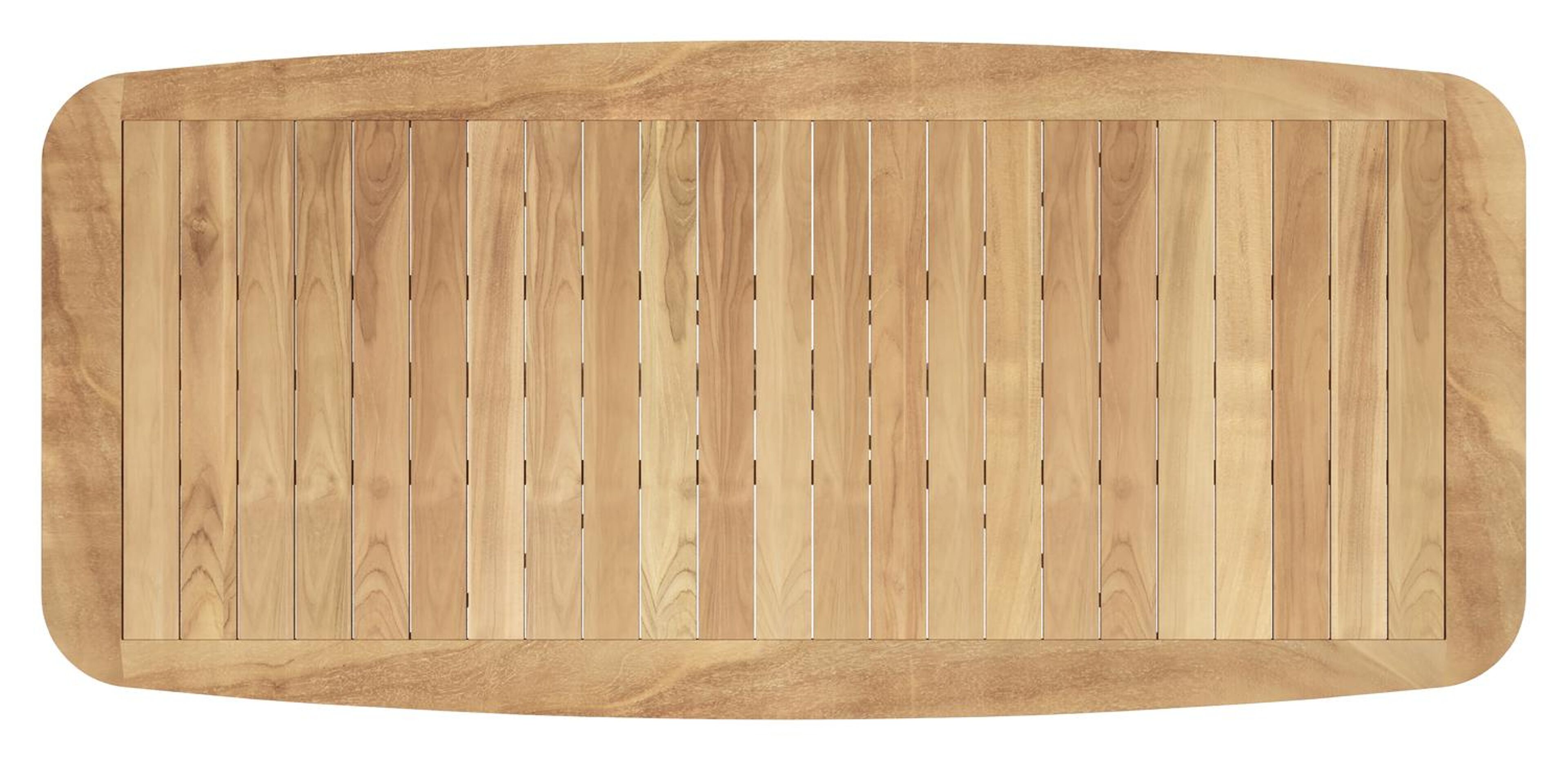 Pamplona bootvormige tuinset in wit aluminium en teak natural finish met 6 Matera tuinstoelen