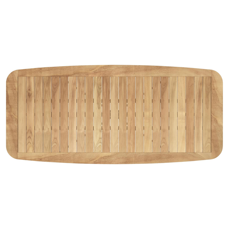 Pamplona bootvormige tuinset in wit aluminium en teak natural finish met 8 Cosa tuinstoelen