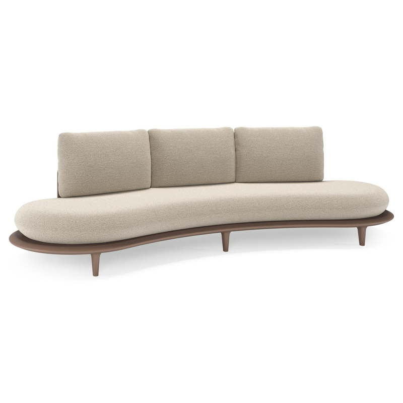 Bomero loungebank in taupe aluminium met catania greige all weather cosytica kussen