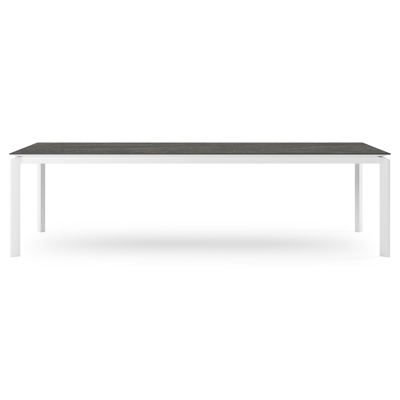 Cirello tuintafel rechthoekig in wit aluminium en volkeramiek Black Obsession - L 280 x B 110 x H 75 cm