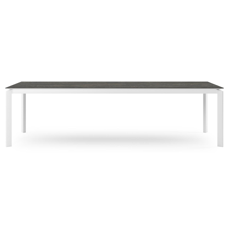 Cirello tuintafel rechthoekig in wit aluminium en volkeramiek Black Obsession - L 280 x B 110 x H 75 cm