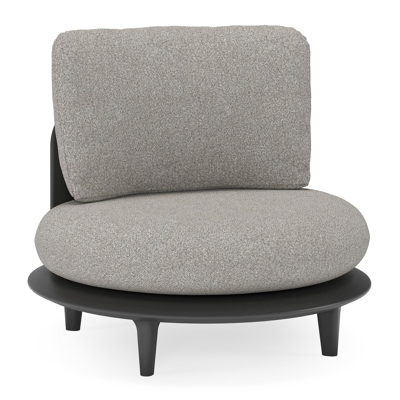 Bomero loungestoel in zwart aluminium met tundra charcoal all weather sunbrella® luxe kussen