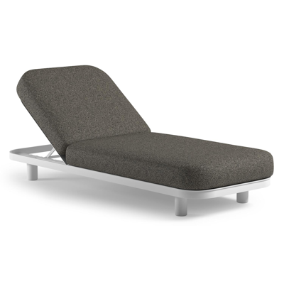 Chaise longue réglable Donato en aluminium blanc et coussin en all weather Cosytica marbella tunder