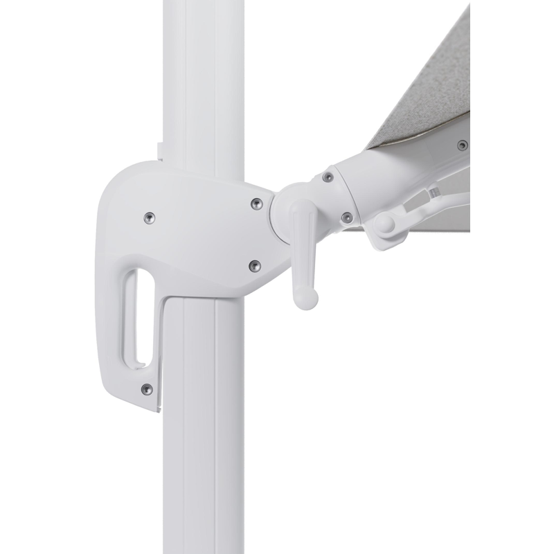 Rufina zweefparasol tiltfunctie in wit aluminium en parasoldoek in All Weather Solica Ego Birch  - L1 400 x L2 300 cm (zonder voet) (zonder voet)