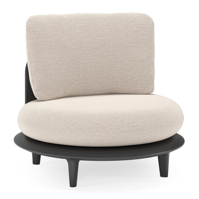 Bomero loungestoel in zwart aluminium met slow farafra all weather sunbrella® luxe kussen