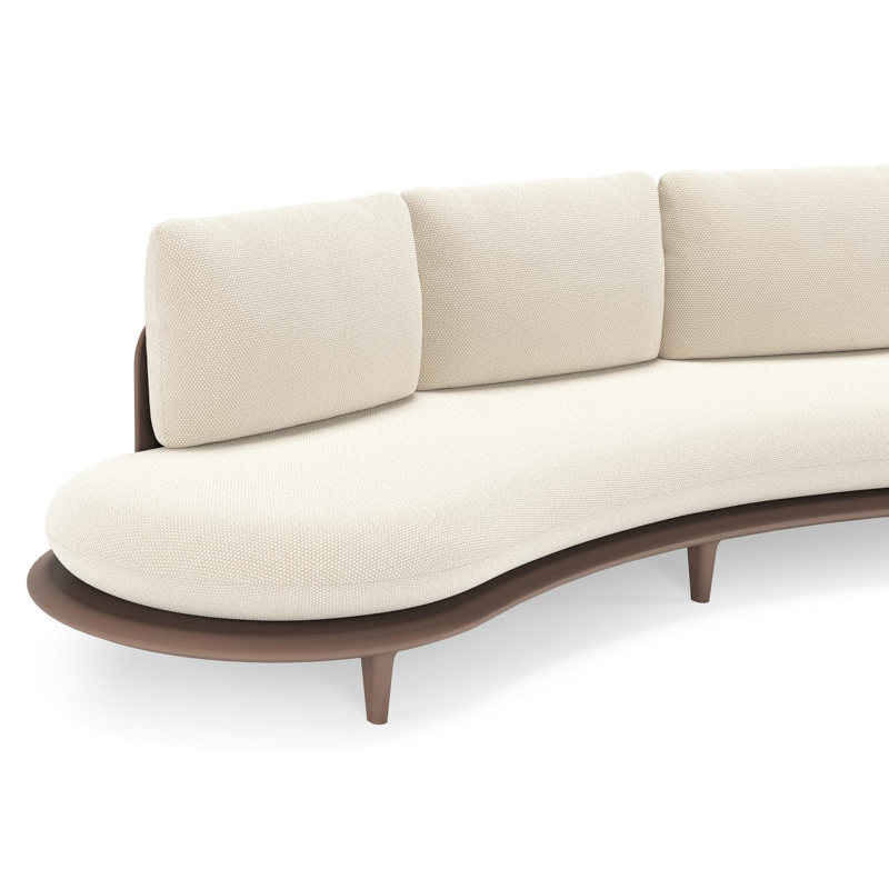 Bomero loungeset in taupe aluminium met althea off white all weather cosytica kussen