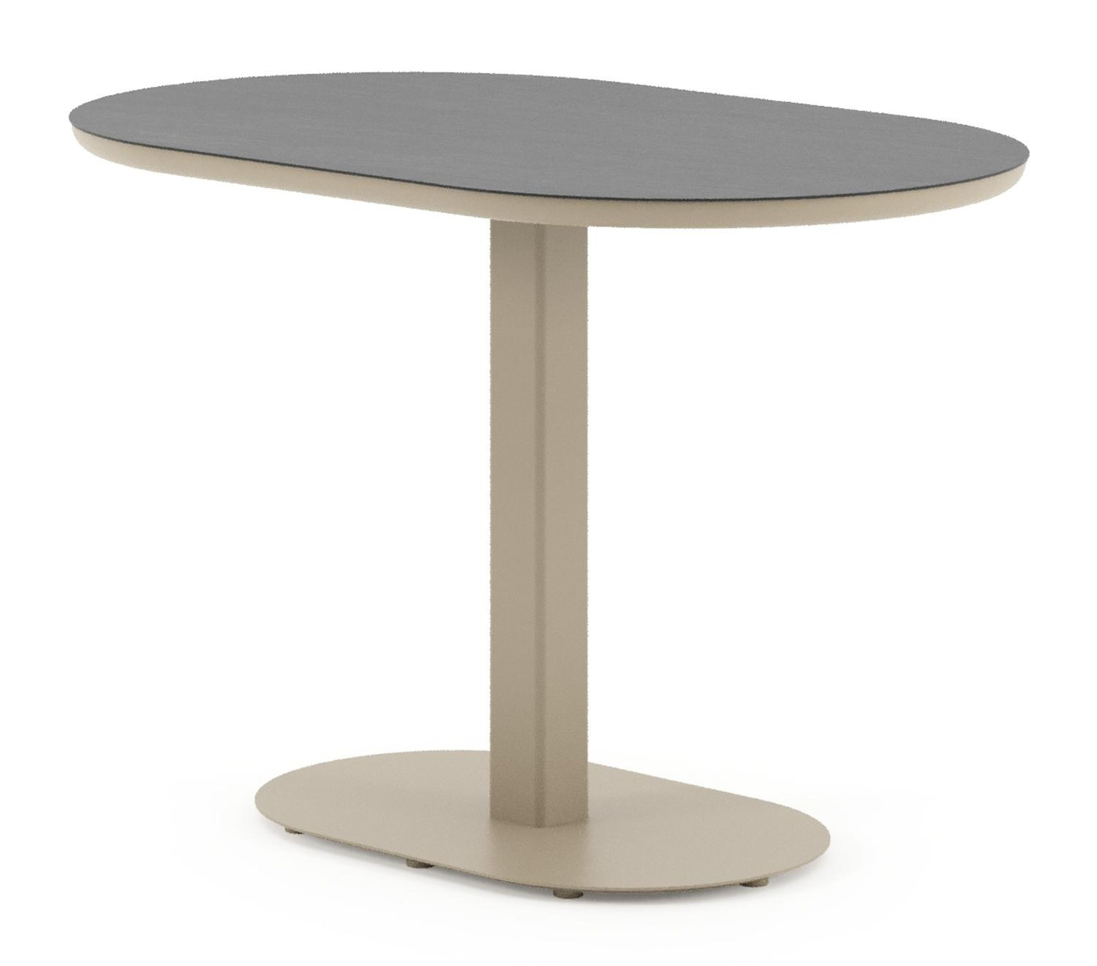Teramo kantelbare tuintafel bombo in beige aluminium en volkeramiek Basalt Black - L 110 x B 70 x H 74 cm