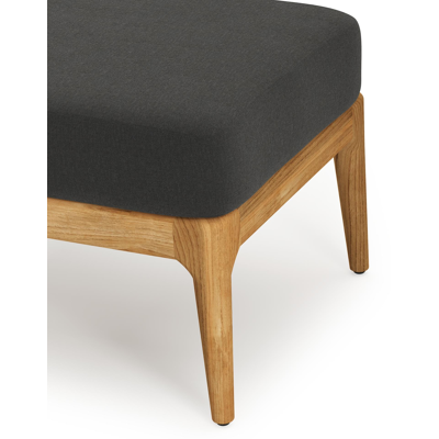 Pouf Orso en teck et coussins en all weather sunbrella® luxe Natte Sooty