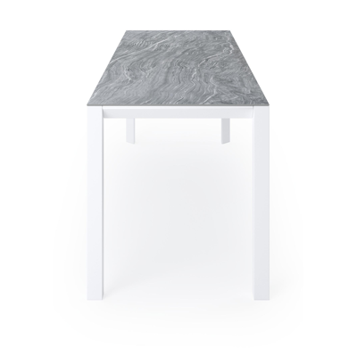 Malito tuintafel in wit aluminium en volkeramiek mar del plata - L 220 x B 70 x H 75,5 cm