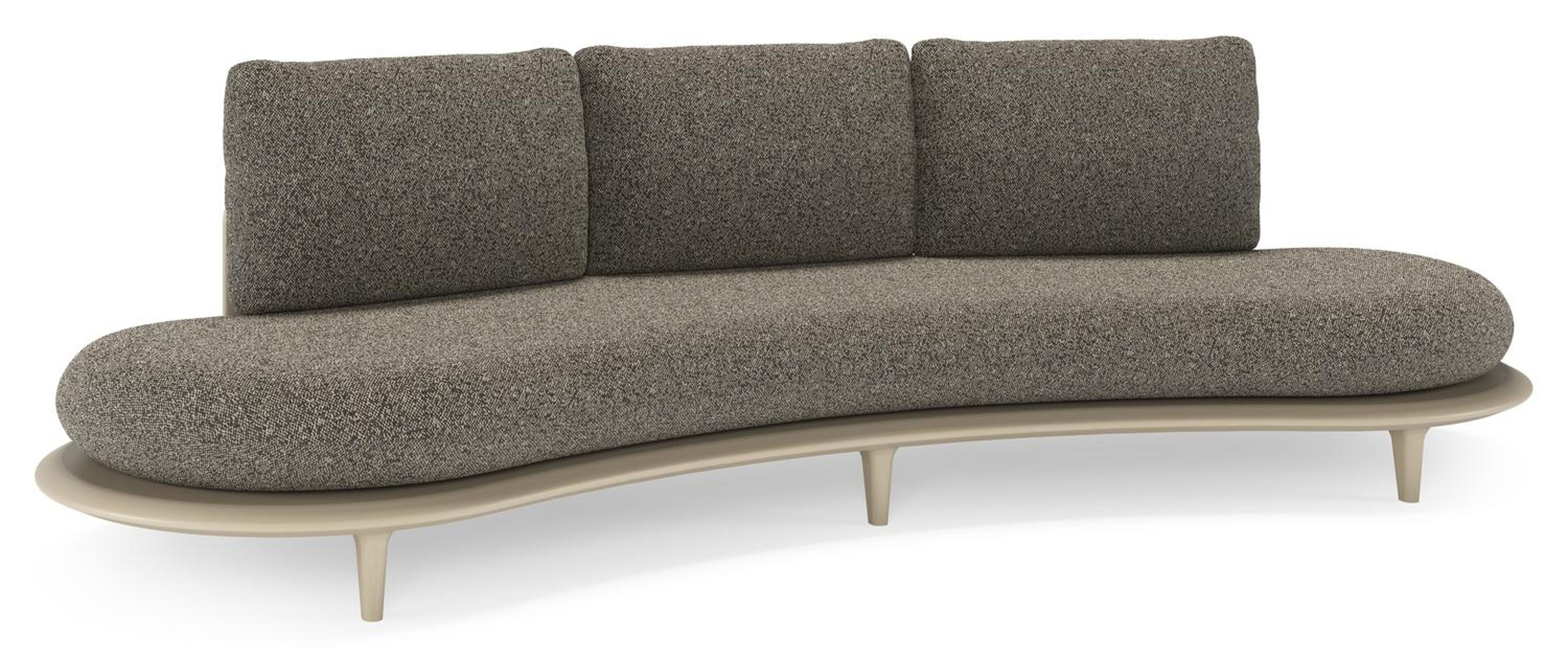 Canape de jardin Bomero en aluminium beige et coussins en all weather cosytica marbella tunder