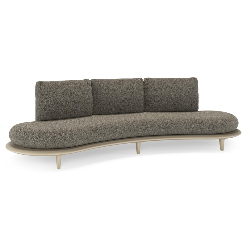 Canape de jardin Bomero en aluminium beige et coussins en all weather cosytica marbella tunder