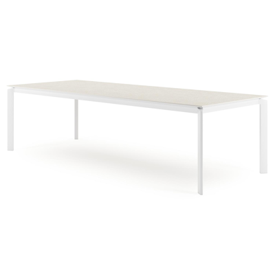 Cirello tuintafel in wit aluminium en volkeramiek shilin - L 280 x B 110 x H 75 cm