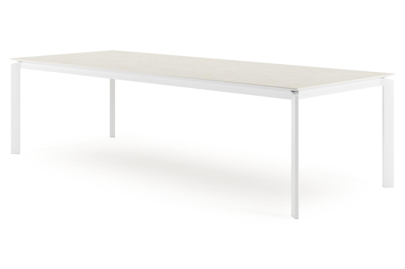 Cirello tuintafel in wit aluminium en volkeramiek shilin - L 280 x B 110 x H 75 cm