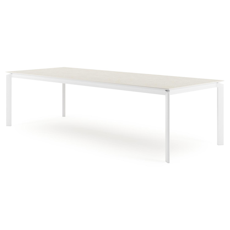 Cirello tuintafel in wit aluminium en volkeramiek shilin - L 280 x B 110 x H 75 cm