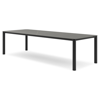 Orso tuintafel rechthoekig afgerond in zwart aluminium en volkeramiek calatorao - L 290 x B 110 x H 74.5 cm