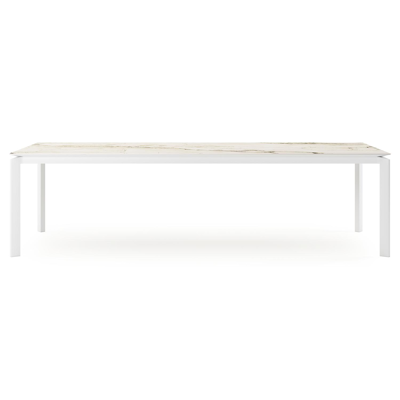 Cirello tuintafel rechthoekig in wit aluminium en volkeramiek colorado dunes - L 280 x B 110 x H 75 cm