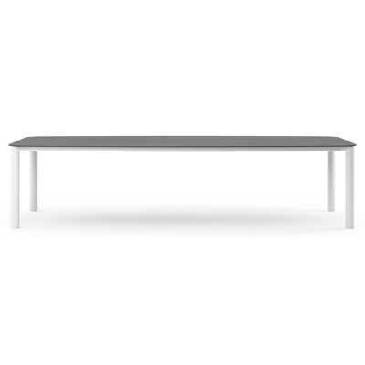 Orso tuintafel bootvorm in wit aluminium en volkeramiek Basalt Black - L 315 x B 115 x H 75 cm