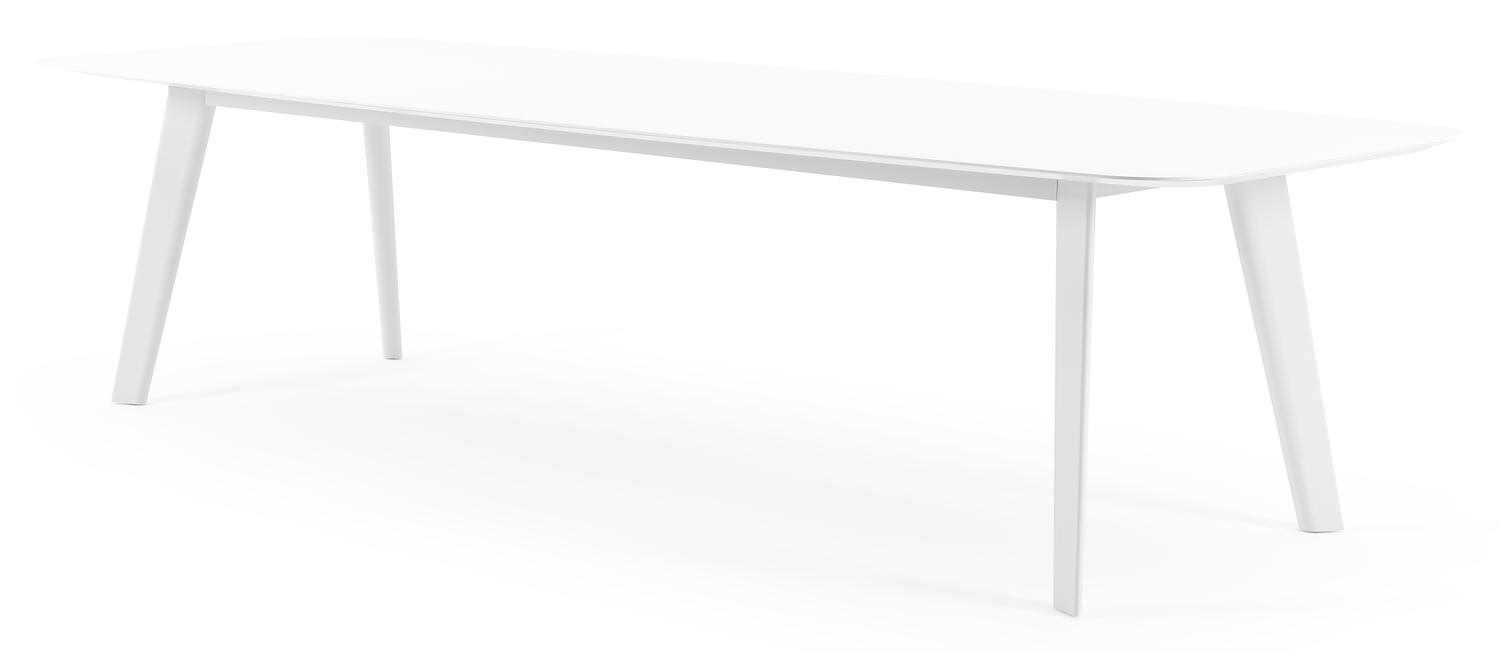 Table de jardin Lacrima en aluminium blanc et céramique pleine arctic white - Lg 315 x Larg. 115 x H 74 cm
