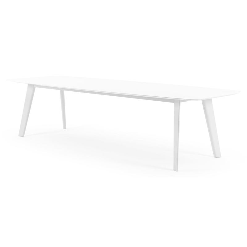 Lacrima tuintafel in wit aluminium en volkeramiek arctic white - L 315 x B 115 x H 74 cm