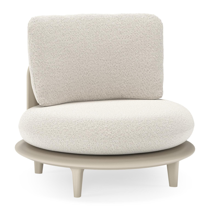 Bomero loungestoel in beige aluminium met firenze natural all weather solica kussen