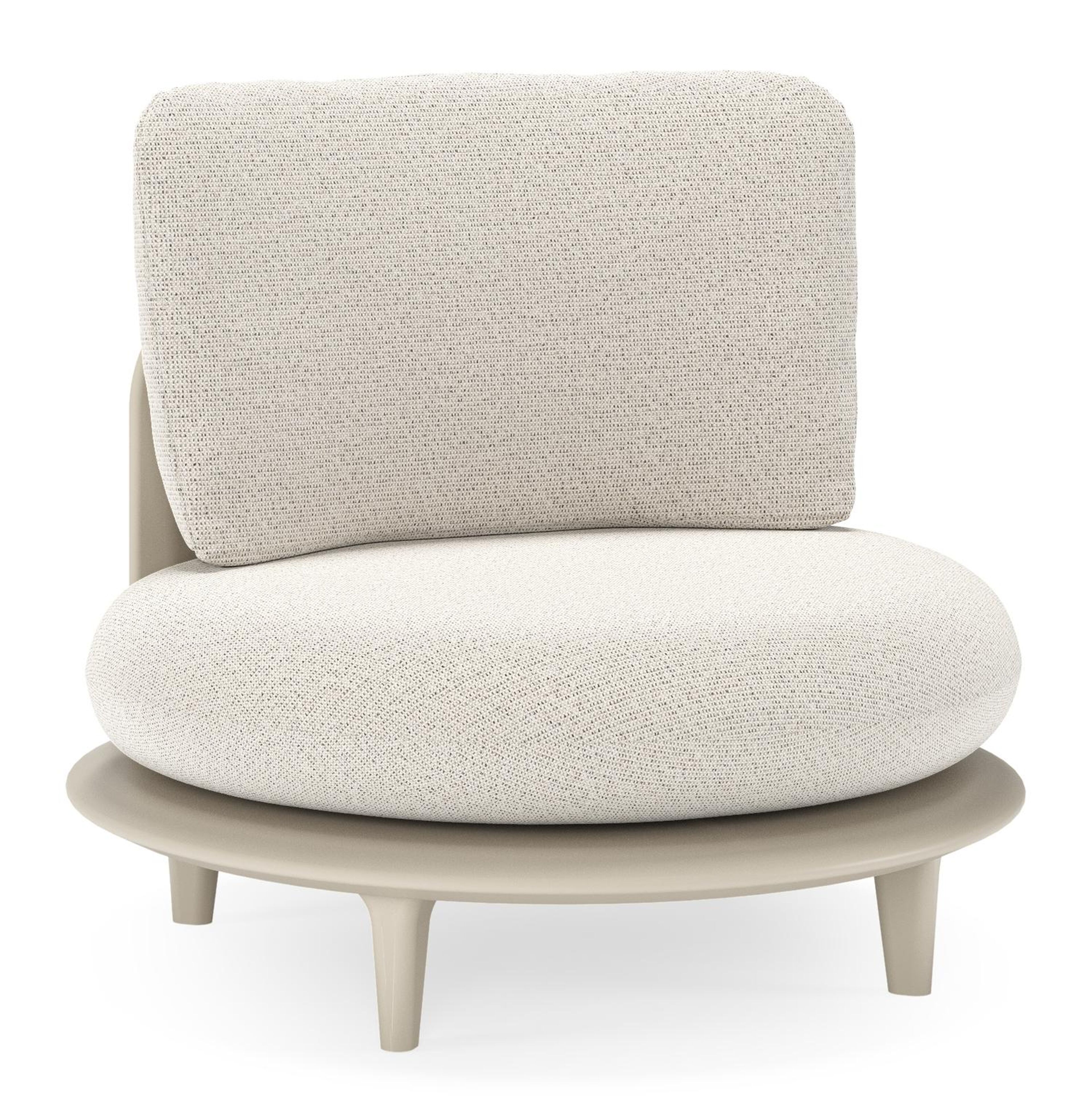 Fauteuil de jardin Bomero en aluminium beige et coussins en all weather solica firenze natural
