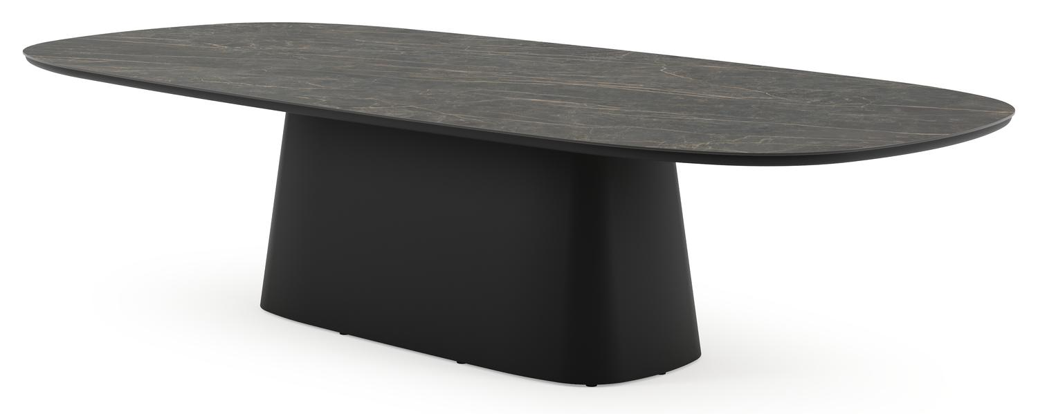 Amico tuintafel bombo xl in zwart aluminium en volkeramiek Black Obsession - L 320 x B 148 x H 73.5 cm