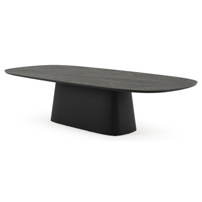 Amico tuintafel bombo xl in zwart aluminium en volkeramiek Black Obsession - L 320 x B 148 x H 73.5 cm