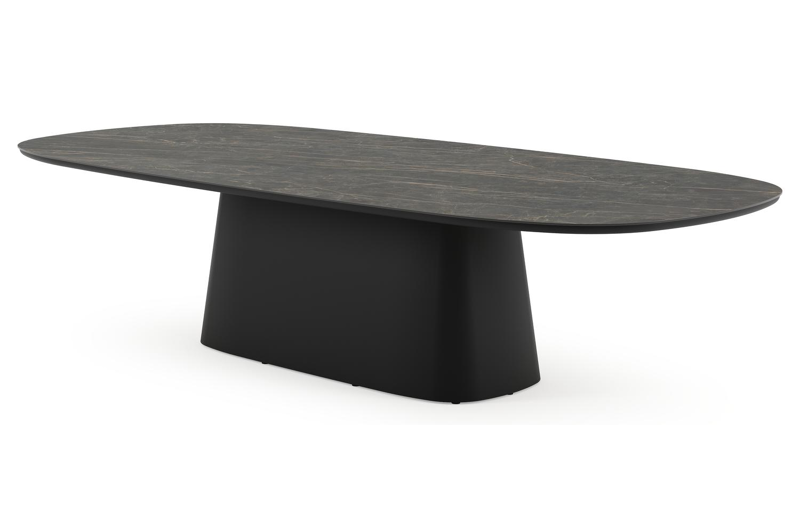 Amico tuintafel bombo xl in zwart aluminium en volkeramiek Black Obsession - L 320 x B 148 x H 73.5 cm