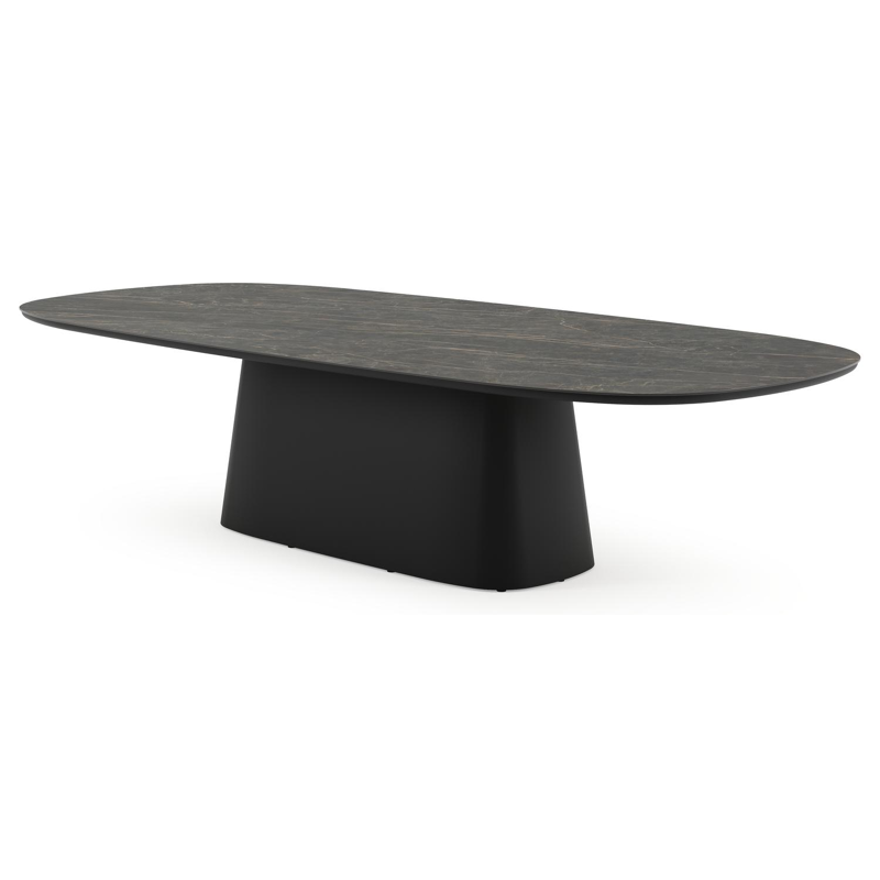 Amico tuintafel bombo xl in zwart aluminium en volkeramiek Black Obsession - L 320 x B 148 x H 73.5 cm