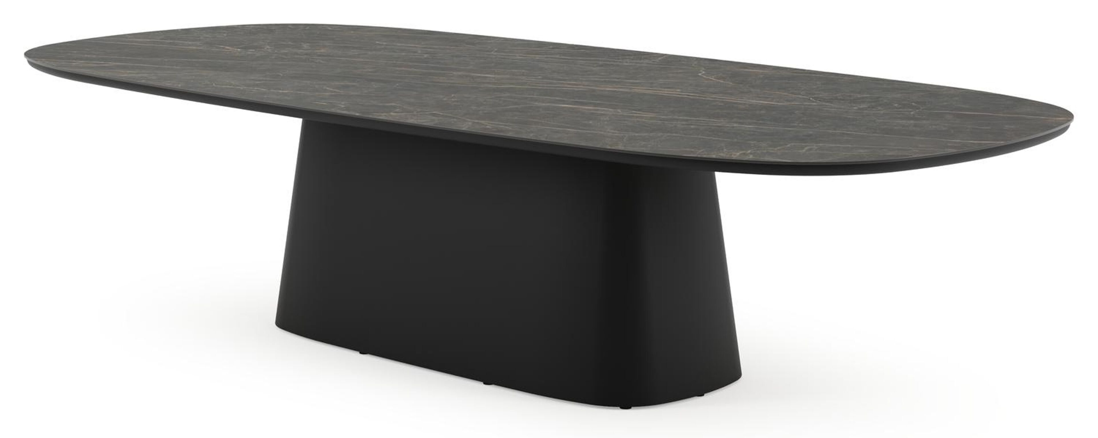 Amico tuintafel bombo xl in zwart aluminium en volkeramiek Black Obsession - L 320 x B 148 x H 73.5 cm