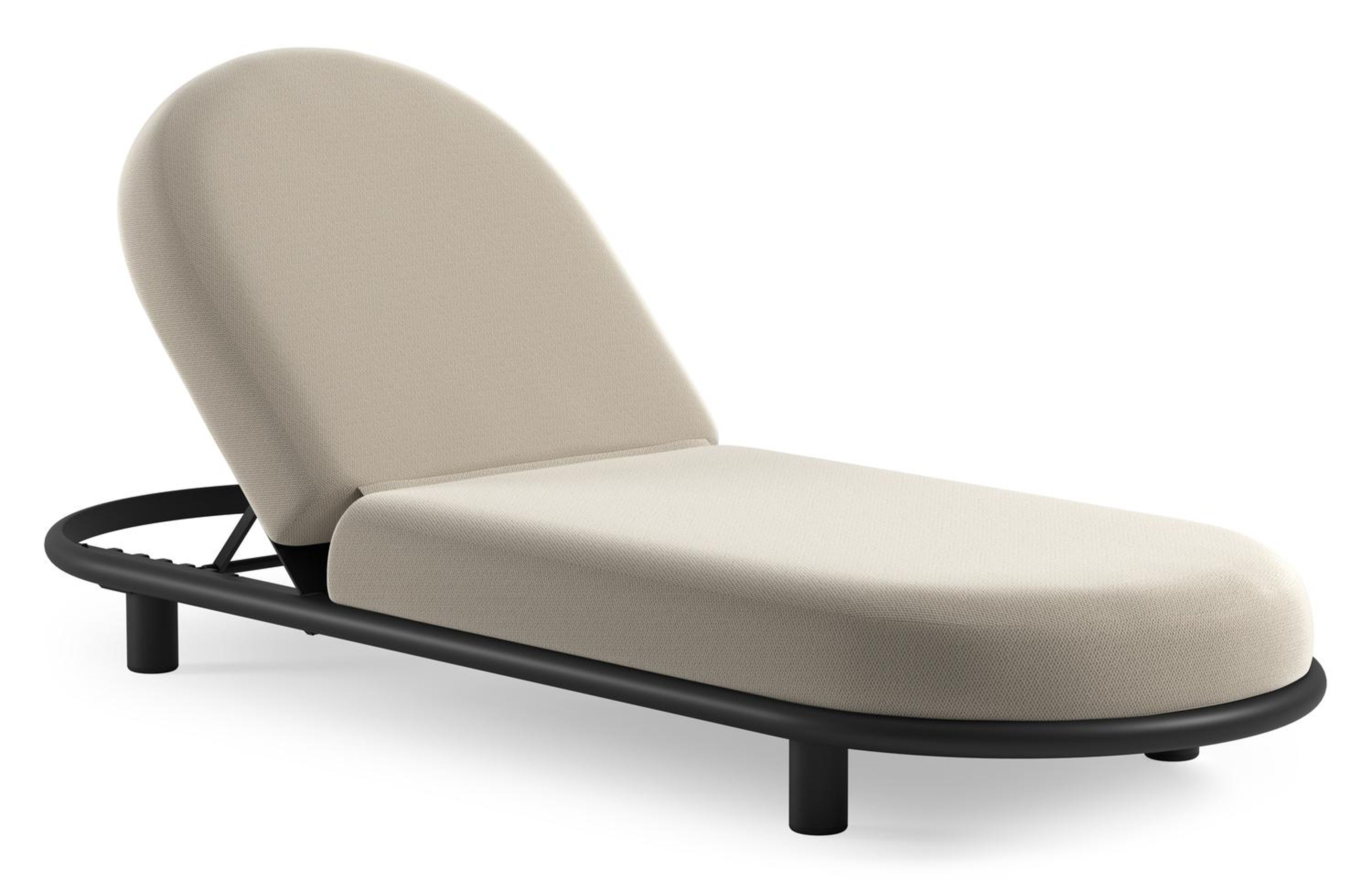 Lomano verstelbaar ligbed in zwart aluminium met lopi marble all weather sunbrella® luxe