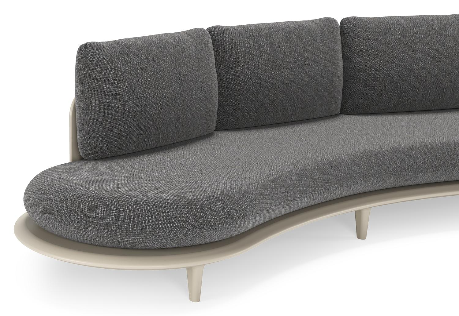 Bomero loungebank in beige aluminium met savane tornado all weather sunbrella® luxe kussen