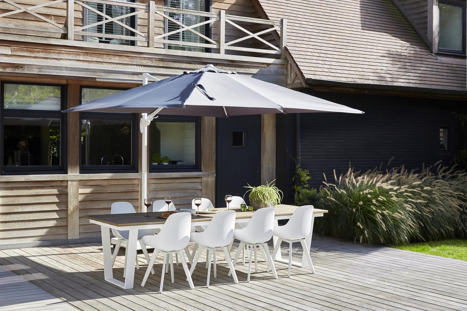 Mesa tuinstoel in wit aluminium en wit kunststof