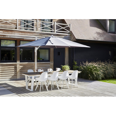 Mesa tuinstoel in wit aluminium en wit kunststof