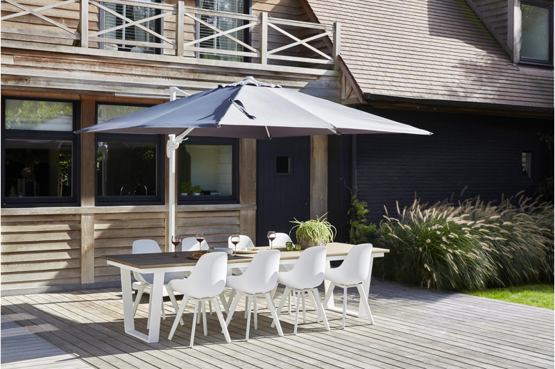 Mesa tuinstoel in wit aluminium en wit kunststof