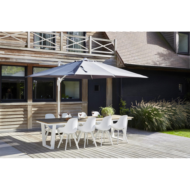 Mesa tuinstoel in wit aluminium en wit kunststof